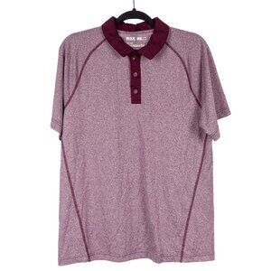 MSX Polo Shirt M Mens Heathered Burgundy Career Casual Short Sleeve ColorBlock